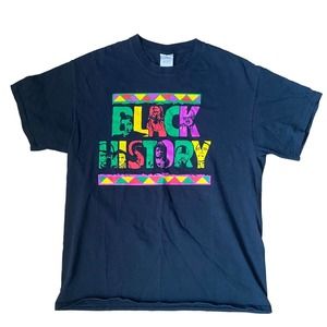 Black History T-Shirt African American Culture Tee Large Gildan